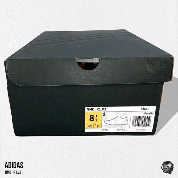 ADIDAS ORIGINALS NMD_R1.V2 SNEAKERS IN LOGO PATCH BLACK SCARLET BLUE MEN’S 8.5 main image 4